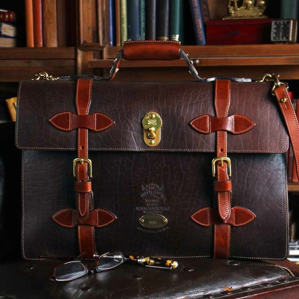 Col. Littleton Buffalo Leather Navigator Briefcase No. 1943